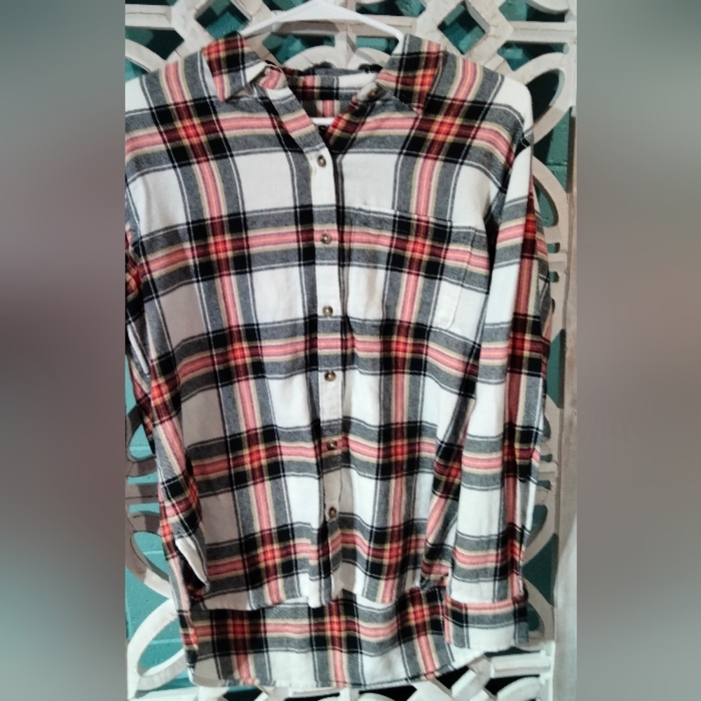 SO Casual Plaid Shirt - Red, Black, and White